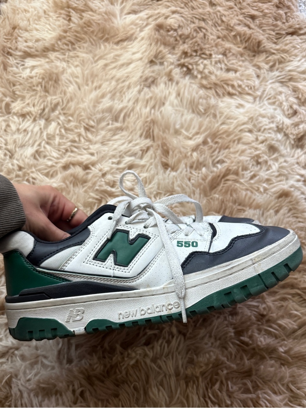 New Balance 550 White Black Green Low-Top Sneakers